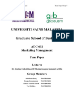 ADC 602 Marketing Management Group 4 Term Paper PDF