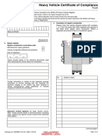 Heavy Vehicle Certificate of Compliance: Truck