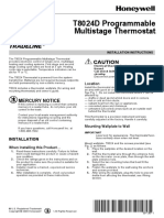 T8024D Programmable Multistage Thermostat: Caution