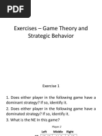 Exercises - Game Theory Questions PDF