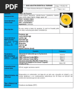 Ficha Tecnica de La Crema de Ahuyama