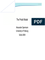 The Probit Model: Alexander Spermann University of Freiburg University of Freiburg Sose 2009