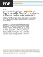 Elevated Levels of Bcl-3 Inhibits Treg Development and Function Resulting in Spontaneous Colitis