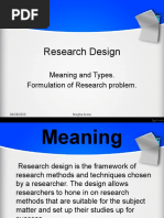 Research Design: Meaning and Types. Formulation of Research Problem