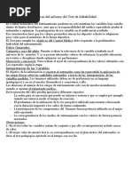 Características Del Informe Del Test de Saltabilidad