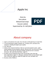 Apple Inc .: Done By: Yara Jubran Mohammad Eriqat Hussam Salahat Supervised By: Dr. Lutfi Jibrini