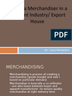 Role of A Merchandiser in A Garment Industry/ Export House: Ms. Lipsa Mohapatra