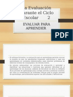 12.-La Evaluación Durante El Ciclo Escolar 2