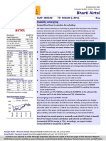 Bharti Airtel: CMP: INR349 TP: INR420 (+20%) Stability Emerging