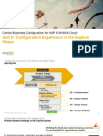 Unit 6: Configuration Experience in The Explore Phase: Central Business Configuration For SAP S/4HANA Cloud