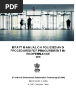 Draft Manual On Policies and Procedures For Procurement in Egovernance