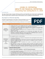 Covid-19: Potential Impacts On Financial Reporting: Accounting Year Ending March 31, 2020