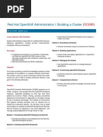 Red Hat Openshift Administration I: Building A Cluster: Id Rh-Do280 Durée 3 Jours