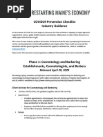 COVID Checklist For ME Phase 1 Hair Salons and Barbershops - 0 PDF