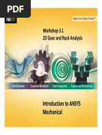 Workshop 3.1 2D Gear and Rack Analysis: Introduction To ANSYS Mechanical