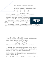 Lesson 14. Cauchy-Riemann Equations: If F (Z) U (Z) + IV (Z) Is Analytic in A Domain D, Then in D