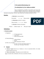 Estimation of Carbohydrate by The Anthrone Method: BT 510 Analytical Biotechnology Lab