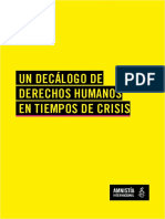 Decálogo Derechos Humanos en Tiempos de Crisis