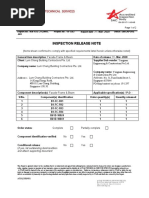 Inspection Release Note: Report No.: IRN-ATS-JTCWNC - 001 Project No.: 18-1283 Report Date: Office: SINGAPORE