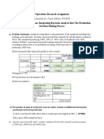 Operations Research Assignment: Submitted By: Vanila Mehta (P40049)