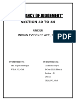 Relevancy of Judgement Section 40 To 44