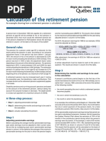 Calculation of The Retirement Pension: General Rules