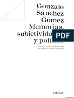 Sanchez Gonzalo Memorias Subjetividades y Politica PDF