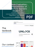 Textbook Evaluation - Appropriateness of Content To Learners (Aspect 2)