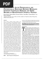 Comparison of Acute Physiological and Psychological Responses Between Moderate-Intensity Continuous Exercise and Three Regimes of High Intensity Interval Training