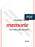 Alessandro Timossi Memorie For Piano Trio Perusal Score