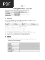 UNIT 4 - Talking About Your Company