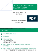 Application of Z Transform To Signal Processing (Presentation)