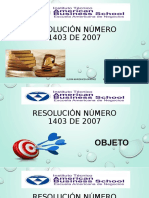 Resolución Número 1403 de 2007