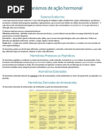 Resumo Bioquímica Mecanismos de Ação Hormonal