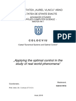 Applying The Optimal Control in The Study of Real World Phenomena