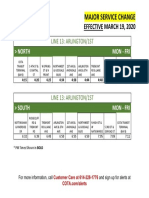 Major Service Change: Effective March 19, 2020