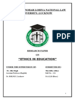 Dr. Ram Manohar Lohiya National Law Unversity, Lucknow: "Ethics in Education"