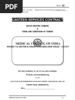 Canteen Services Contract: Medical Council of India