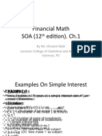 Financial Math SOA (12 Edition) - Ch.1: by Mr. Ghulam Nabi Lecturer College of Statistical and Actuarial Sciences, PU