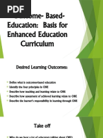 Module 7 Lesson 1 - OBE Basis For Enhanced Education Curriculum