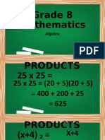 Grade 8 Mathematics: Algebra