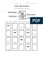 Periodic Table Worksheet 