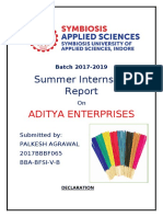 Aditya Enterprises Project Report