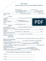 Test Paper A. Put The Verbs in Brackets in The Correct Tense in The Following Conditional Sentences: 1 Type