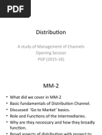 Distribution: A Study of Management of Channels Opening Session PGP (2015-16)