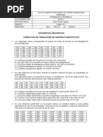 Ejercicios de Estadística Descriptiva