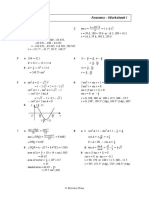 Answers - Worksheet I: Rigonometry