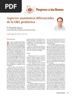 Aspectos Anatómicos Diferenciales de La ORL Pediátrica: F. Pumarola Segura