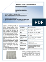 Plate and Frame Type Filter Press: Technical Data