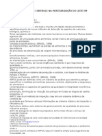 Pontos Críticos de Controle Na Pasteurização Do Leite em